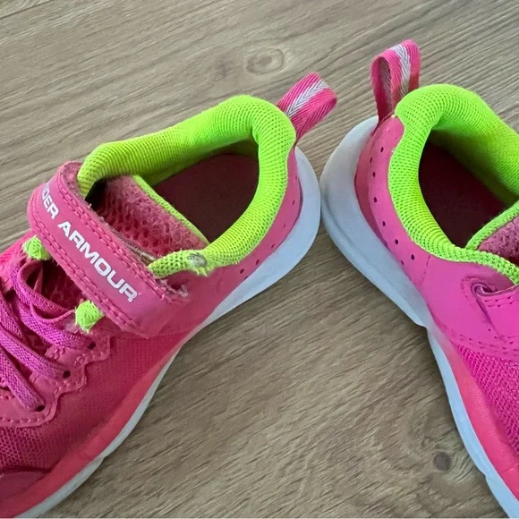 Under Armour Assert 10 AC Running Shoes Toddler Girls Size 11K Pink Lime - Picture 10 of 11